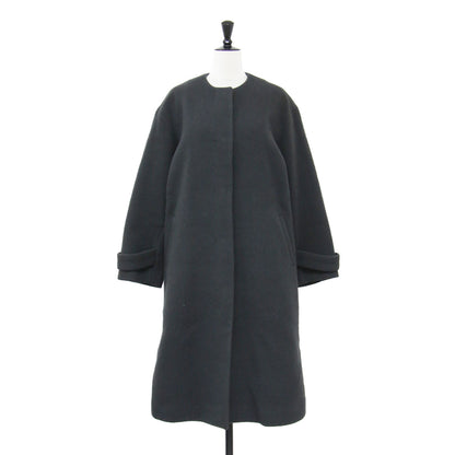セントデールウール ノーカラー コート / SENTDALE WOOL ドロップショルダー 長袖 ボタンダウン バックスリット