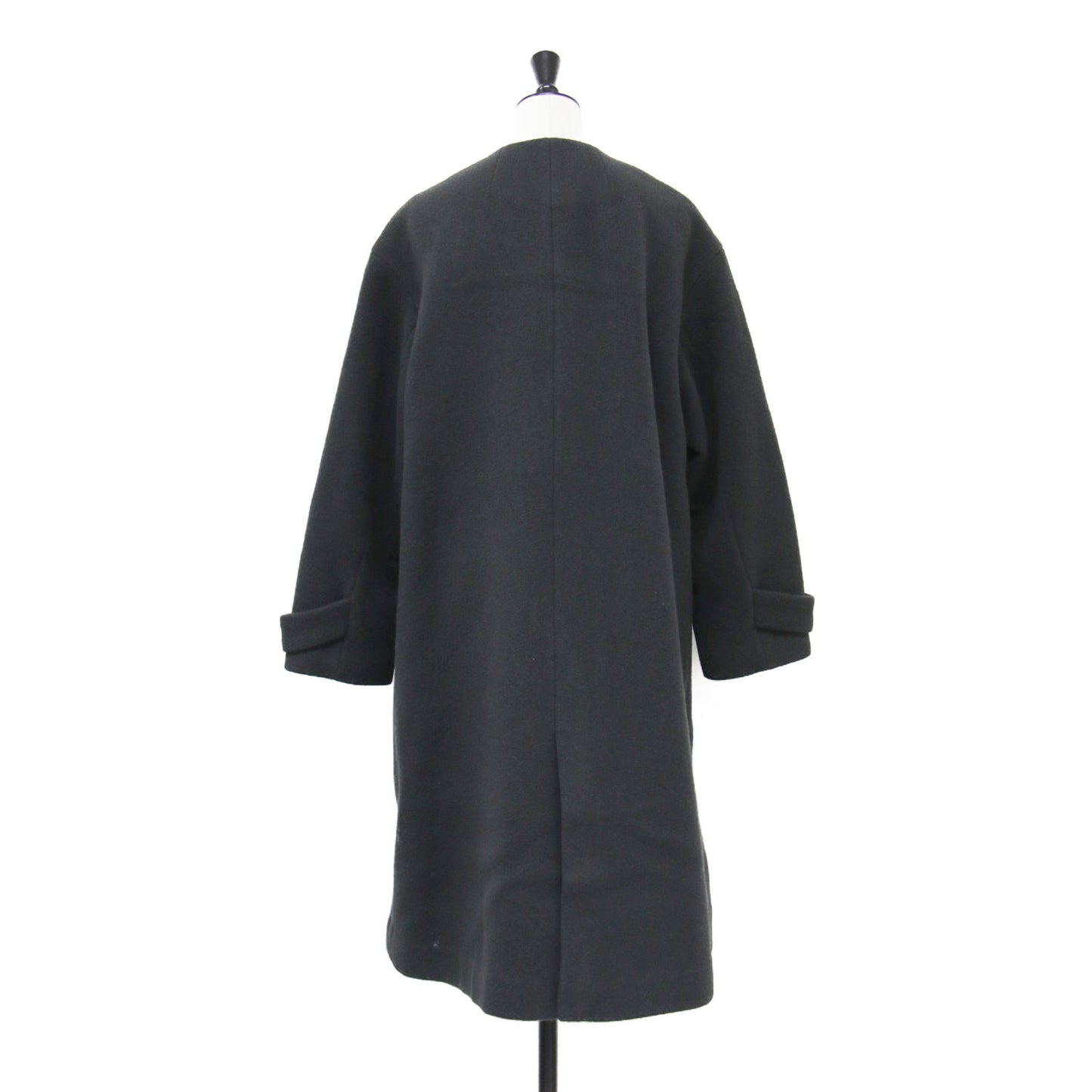 セントデールウール ノーカラー コート / SENTDALE WOOL ドロップショルダー 長袖 ボタンダウン バックスリット