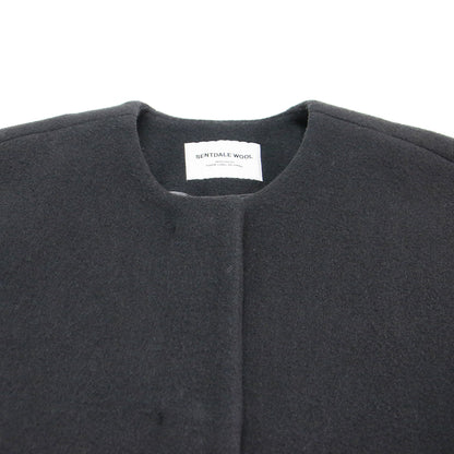 セントデールウール ノーカラー コート / SENTDALE WOOL ドロップショルダー 長袖 ボタンダウン バックスリット