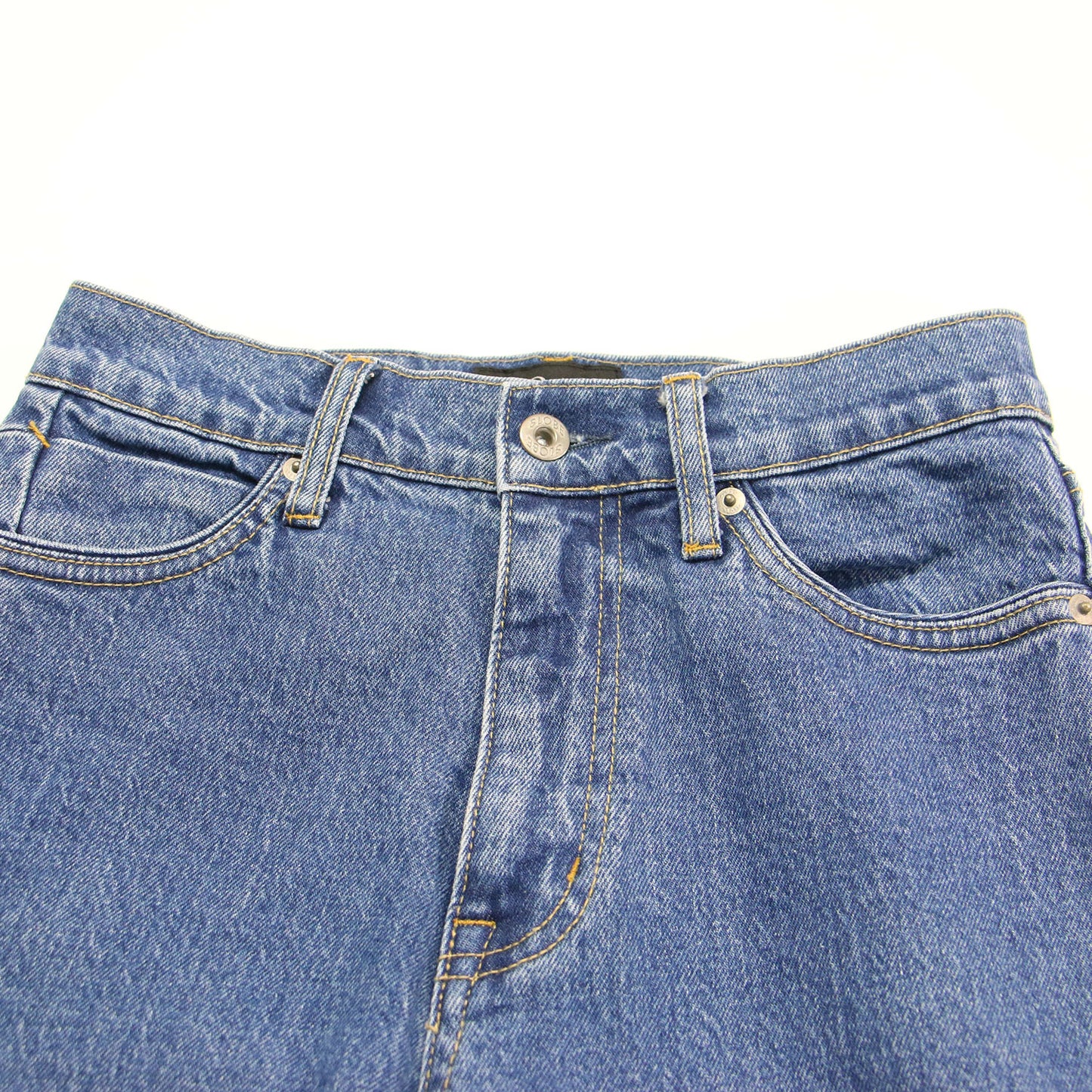 ル デニム ストレートパンツ / LE DENIM ジーンズ ストレート ノーパッチ ブランドロゴボタン コットン