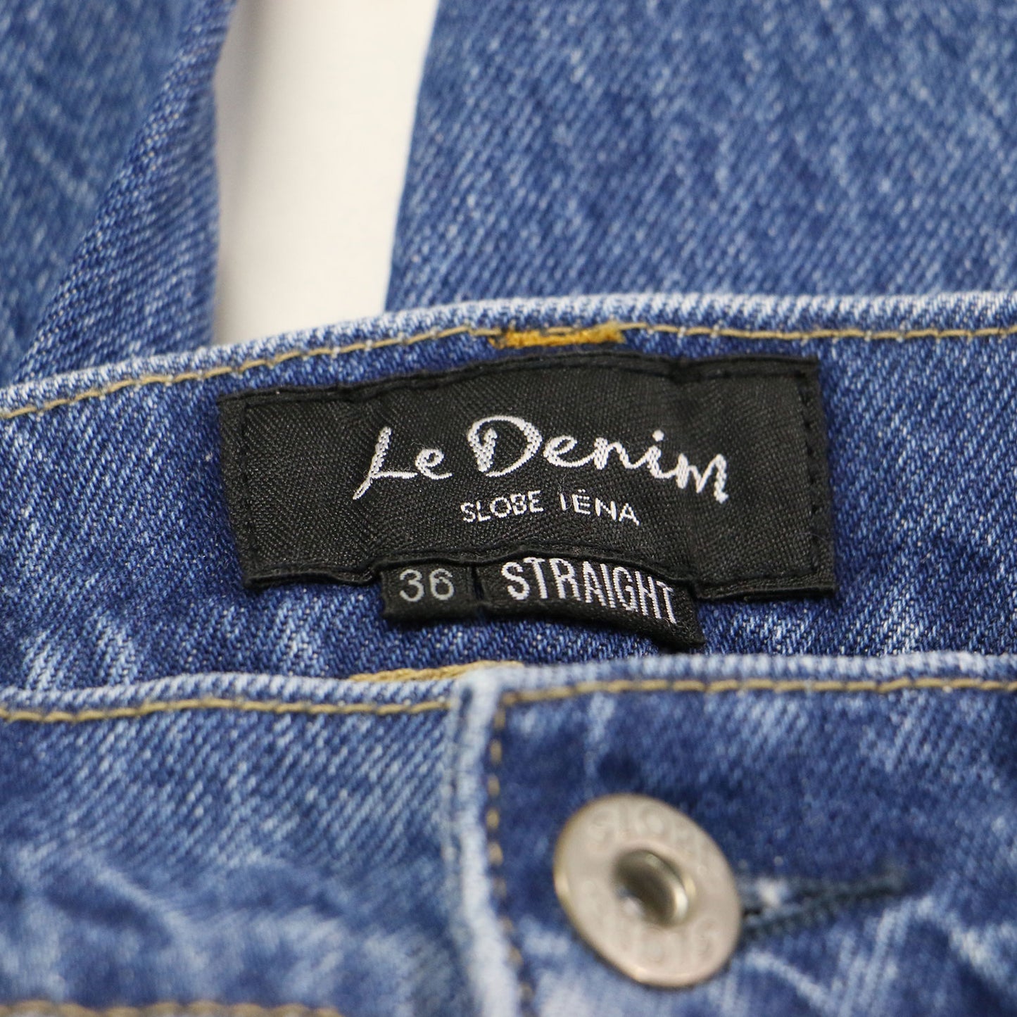 ル デニム ストレートパンツ / LE DENIM ジーンズ ストレート ノーパッチ ブランドロゴボタン コットン