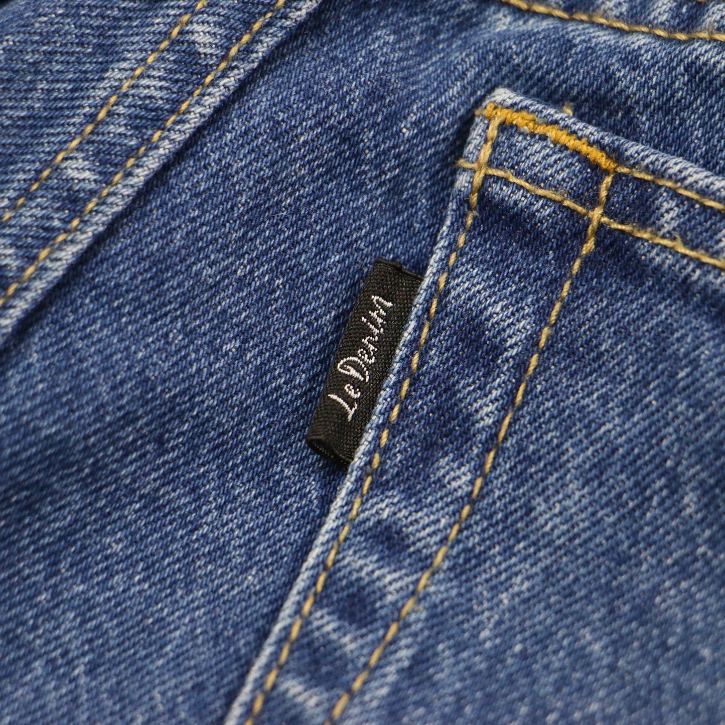 ル デニム ストレートパンツ / LE DENIM ジーンズ ストレート ノーパッチ ブランドロゴボタン コットン