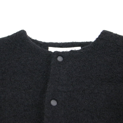 25秋冬 シープパイル ブルゾン / ジャケット 長袖 ノーカラー スナップボタン フェイクレザー
