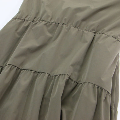 23秋冬 バックオープンギャザーワンピース / ドレス クルーネック 長袖 パフスリーブ フレア Aライン ウォッシャブル