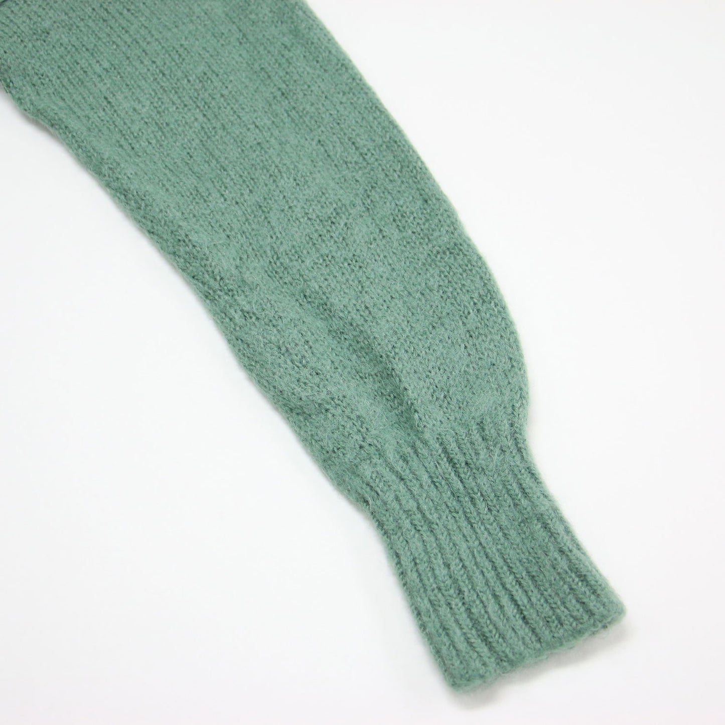 モヘア シャギー モックネック ニット / プルオーバー 長袖 ドロップショルダー ミドルゲージ ウール