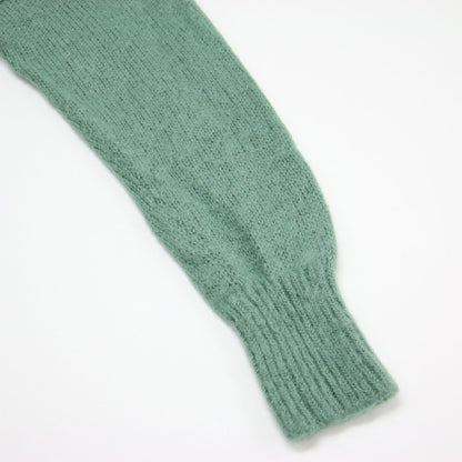 モヘア シャギー モックネック ニット / プルオーバー 長袖 ドロップショルダー ミドルゲージ ウール