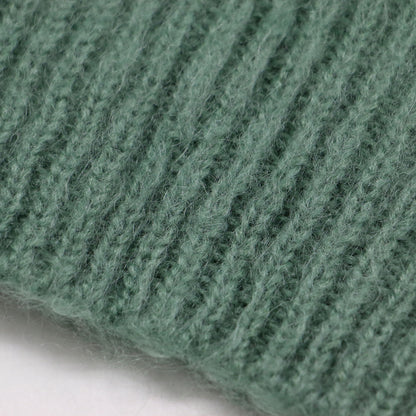 モヘア シャギー モックネック ニット / プルオーバー 長袖 ドロップショルダー ミドルゲージ ウール