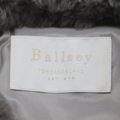 24秋冬 ランダムファー ショートベスト / ジレ クルーネック クロップド丈 パフシルエット