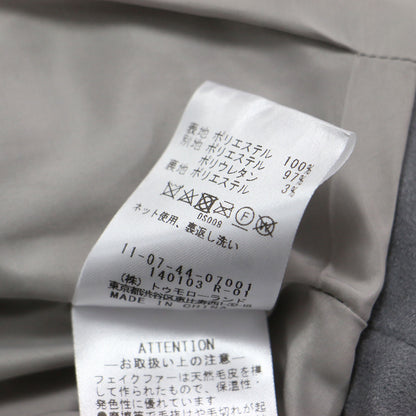 24秋冬 ランダムファー ショートベスト / ジレ クルーネック クロップド丈 パフシルエット