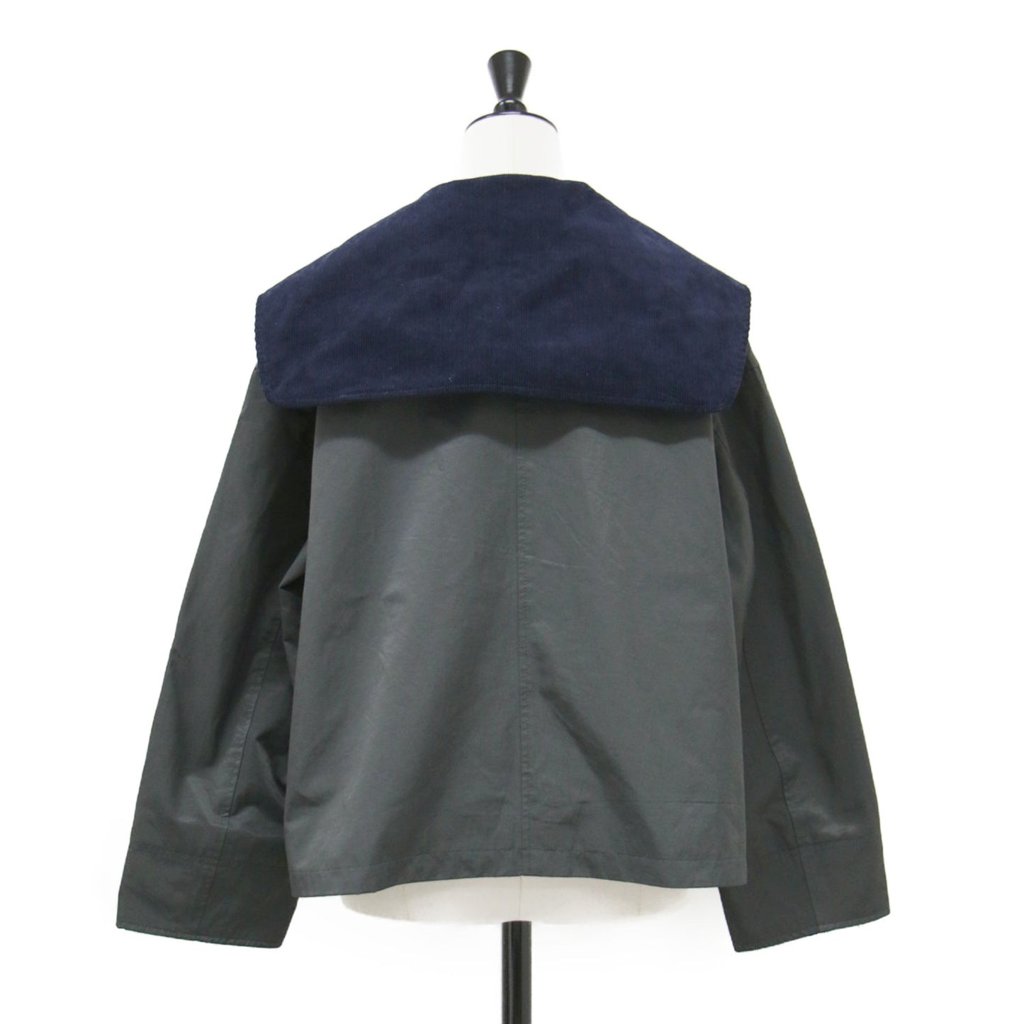 25秋冬 ハンティングジャケット / ミリタリージャケット 長袖 セーラーカラー ショート丈 ワイド コーデュロイ