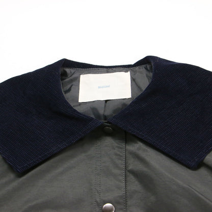 25秋冬 ハンティングジャケット / ミリタリージャケット 長袖 セーラーカラー ショート丈 ワイド コーデュロイ