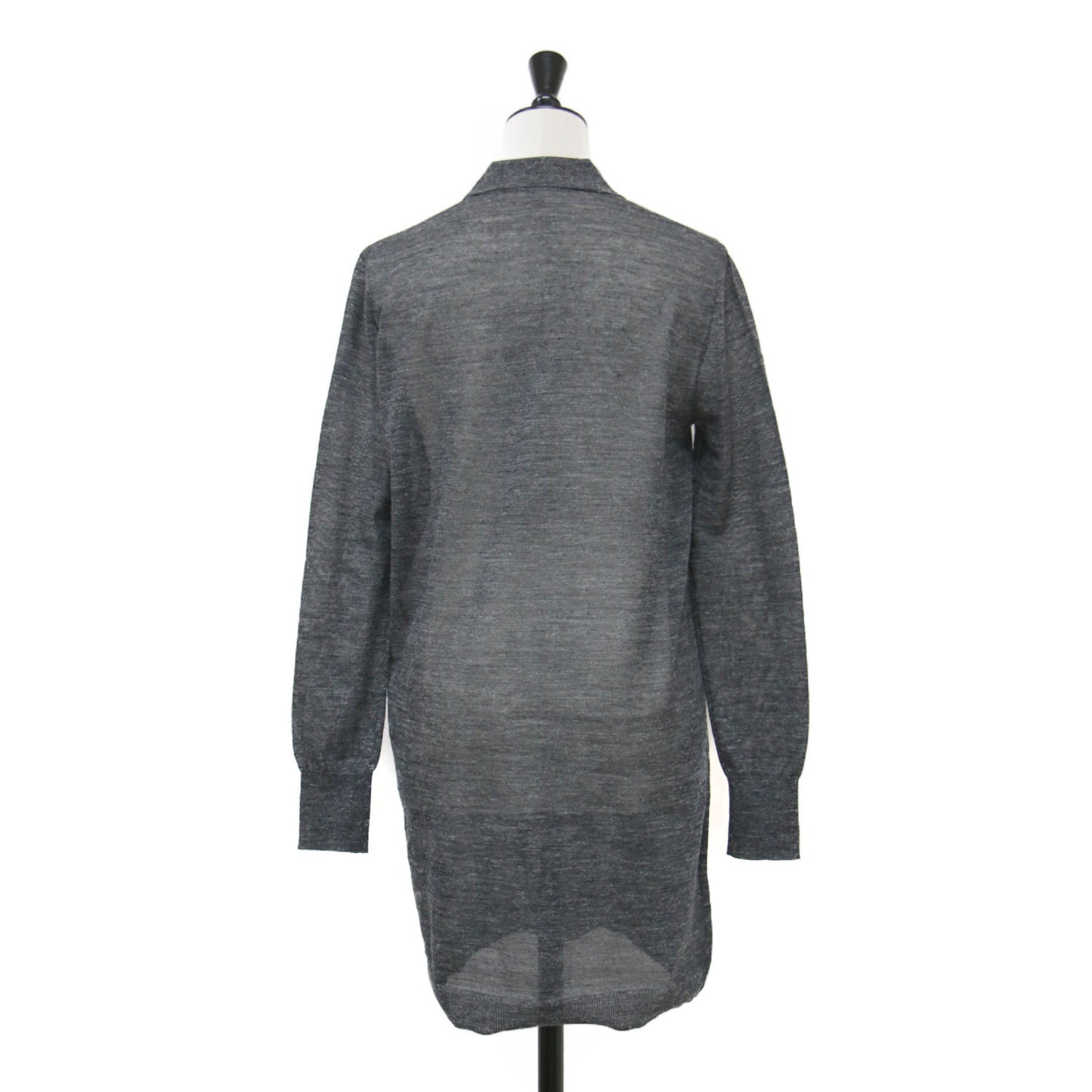 24秋冬 シアー ポロ ロングプルオーバー / チュニック 長袖 ストレート ウール