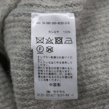 カシミヤ ワッフル プルオーバー / ニット 長袖 ラグラン クルーネック サムホール