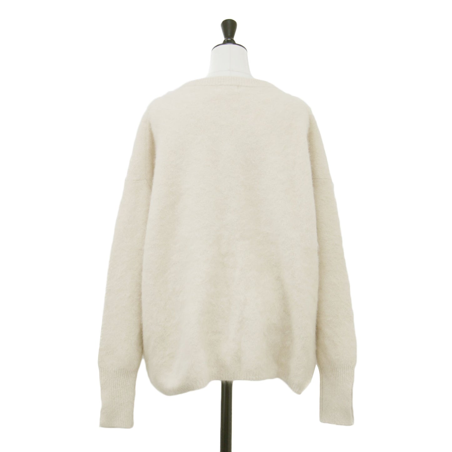 23秋冬 チャイニーズラクーン ファープルオーバー / fluffy ニット 長袖 クルーネック スリット ワイド ウール