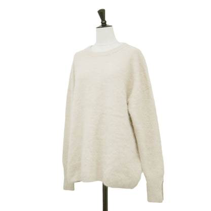 23秋冬 チャイニーズラクーン ファープルオーバー / fluffy ニット 長袖 クルーネック スリット ワイド ウール