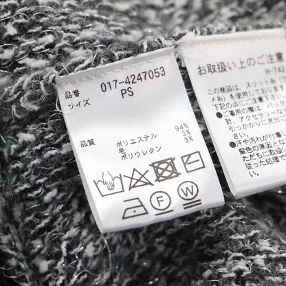 24秋冬 ツイード ミニワンピース / ドレス 長袖 クルーネック ラメ フレア ミニ丈 Aライン ウール