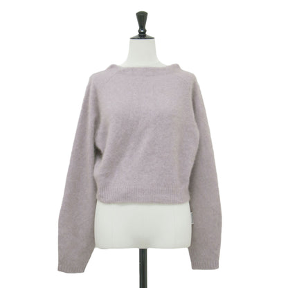 23秋冬 フラッフィー Vネック 2WAY ニット カーディガン / プルオーバー ショート丈 クルーネック 長袖 パフスリーブ 金ボタン ウール