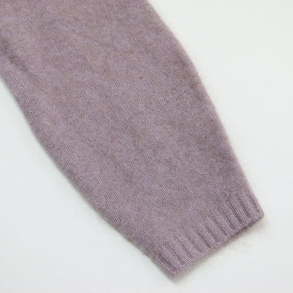 23秋冬 フラッフィー Vネック 2WAY ニット カーディガン / プルオーバー ショート丈 クルーネック 長袖 パフスリーブ 金ボタン ウール