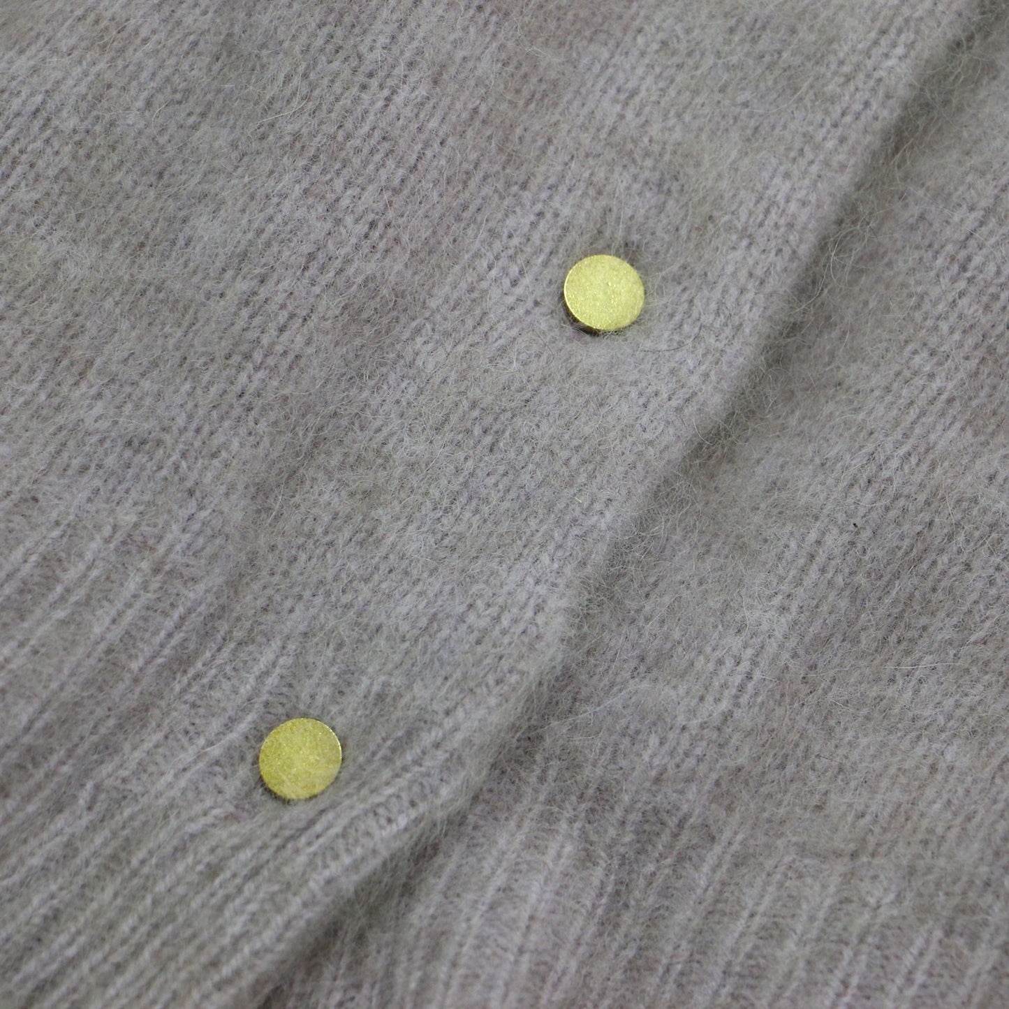 23秋冬 フラッフィー Vネック 2WAY ニット カーディガン / プルオーバー ショート丈 クルーネック 長袖 パフスリーブ 金ボタン ウール