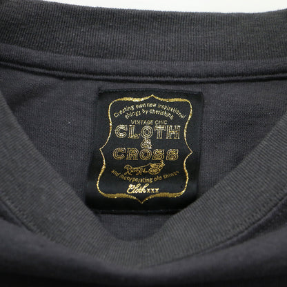 25秋冬 妄想カフェ 長袖Tシャツ / プルオーバー クルーネック ドロップショルダー コットン プリント ロゴ ネップ加工