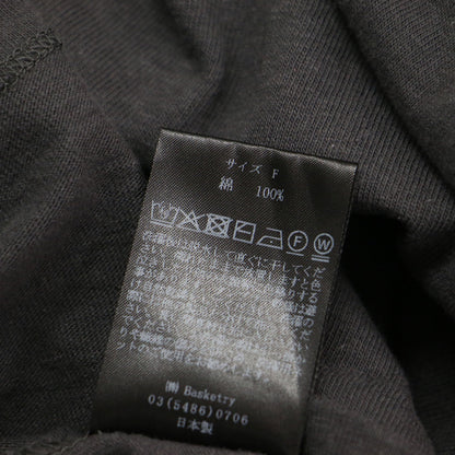 25秋冬 妄想カフェ 長袖Tシャツ / プルオーバー クルーネック ドロップショルダー コットン プリント ロゴ ネップ加工