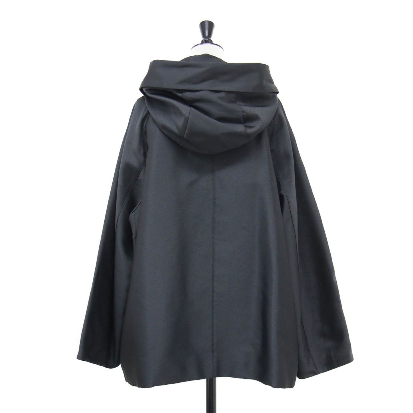 25春夏 シルク ポリエステル ツイル フーデッド ブルゾン / ジャケット 長袖 Aライン ワイドシルエット