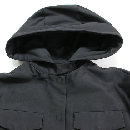 25春夏 シルク ポリエステル ツイル フーデッド ブルゾン / ジャケット 長袖 Aライン ワイドシルエット