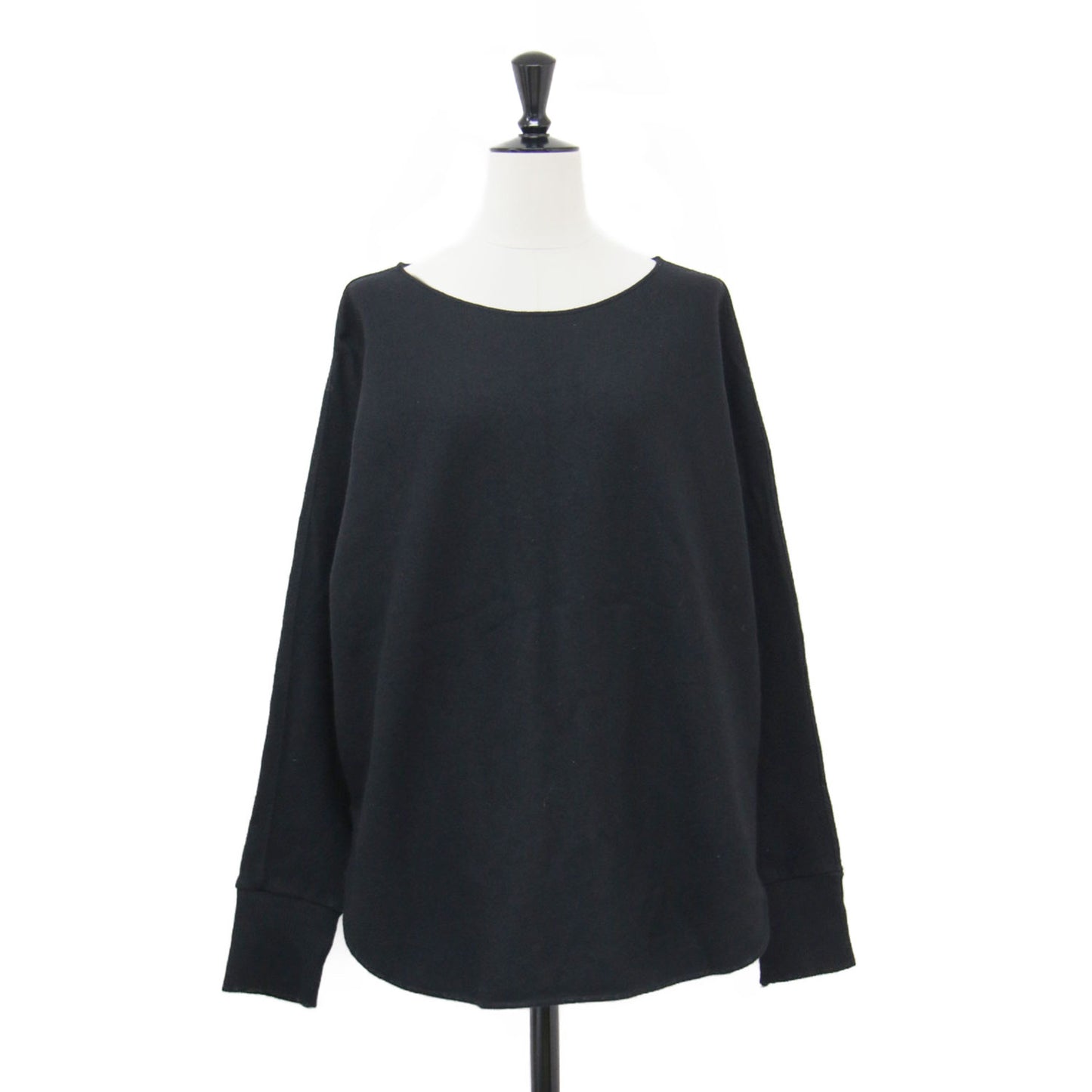 24秋冬 ニット コンビネーション ボートネック プルオーバー / カットソー 長袖 ドルマンスリーブ ラウンドヘム ワイド ウール