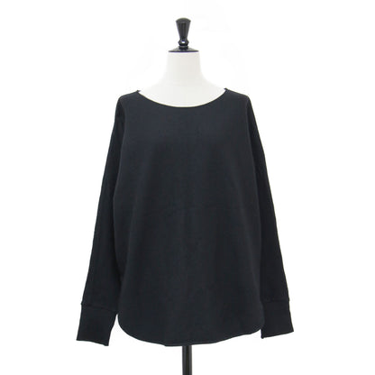 24秋冬 ニット コンビネーション ボートネック プルオーバー / カットソー 長袖 ドルマンスリーブ ラウンドヘム ワイド ウール