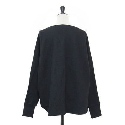 24秋冬 ニット コンビネーション ボートネック プルオーバー / カットソー 長袖 ドルマンスリーブ ラウンドヘム ワイド ウール