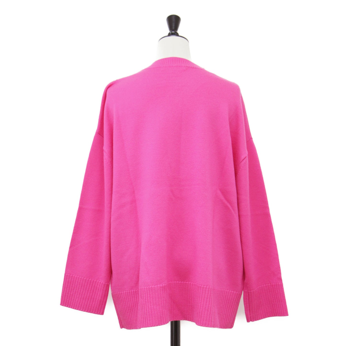 22秋冬 ウーステッドウール クルーネック プルオーバー / ニット 長袖 ミドル丈 ワイド ストレート ドロップショルダー