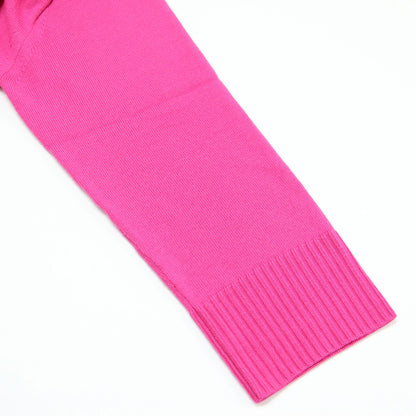 22秋冬 ウーステッドウール クルーネック プルオーバー / ニット 長袖 ミドル丈 ワイド ストレート ドロップショルダー