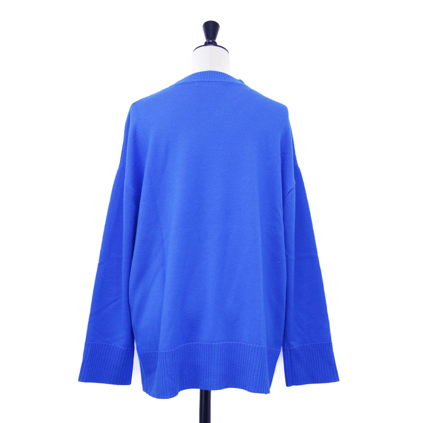 22秋冬 ウーステッドウール クルーネック プルオーバー / ニット 長袖 ミドル丈 ワイド ストレート ドロップショルダー