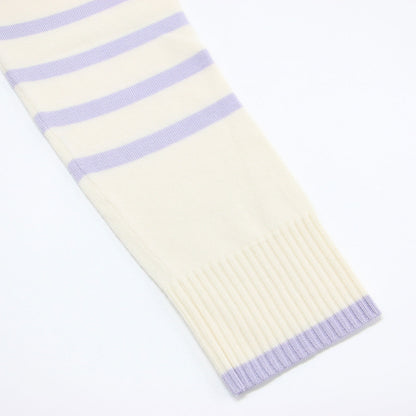 22秋冬 ウーステッドウール クルーネック プルオーバー / ニット 長袖 ミドル丈 ワイド ストレート ドロップショルダー