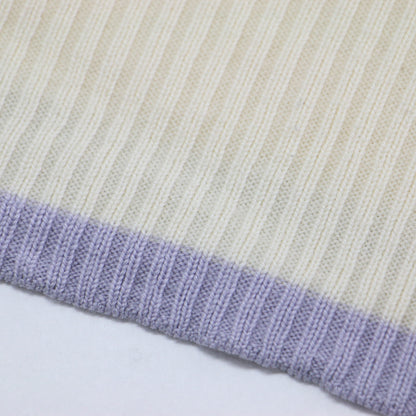 22秋冬 ウーステッドウール クルーネック プルオーバー / ニット 長袖 ミドル丈 ワイド ストレート ドロップショルダー