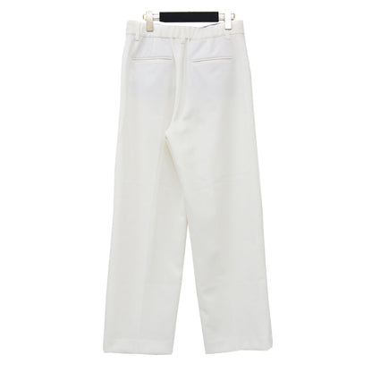 バックギャザー セミワイドパンツ / ストレート センタープレス ハイウエスト