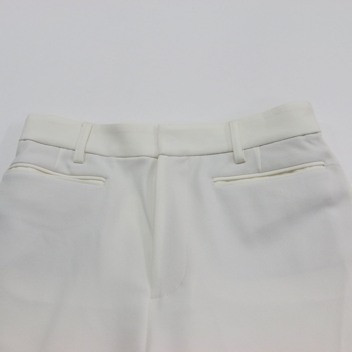 バックギャザー セミワイドパンツ / ストレート センタープレス ハイウエスト