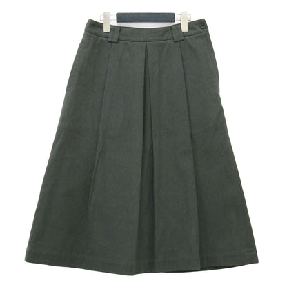 コットン タック フレアスカート / WORN COTTON TWILL SKIRT ミディ丈 プリーツ Aライン