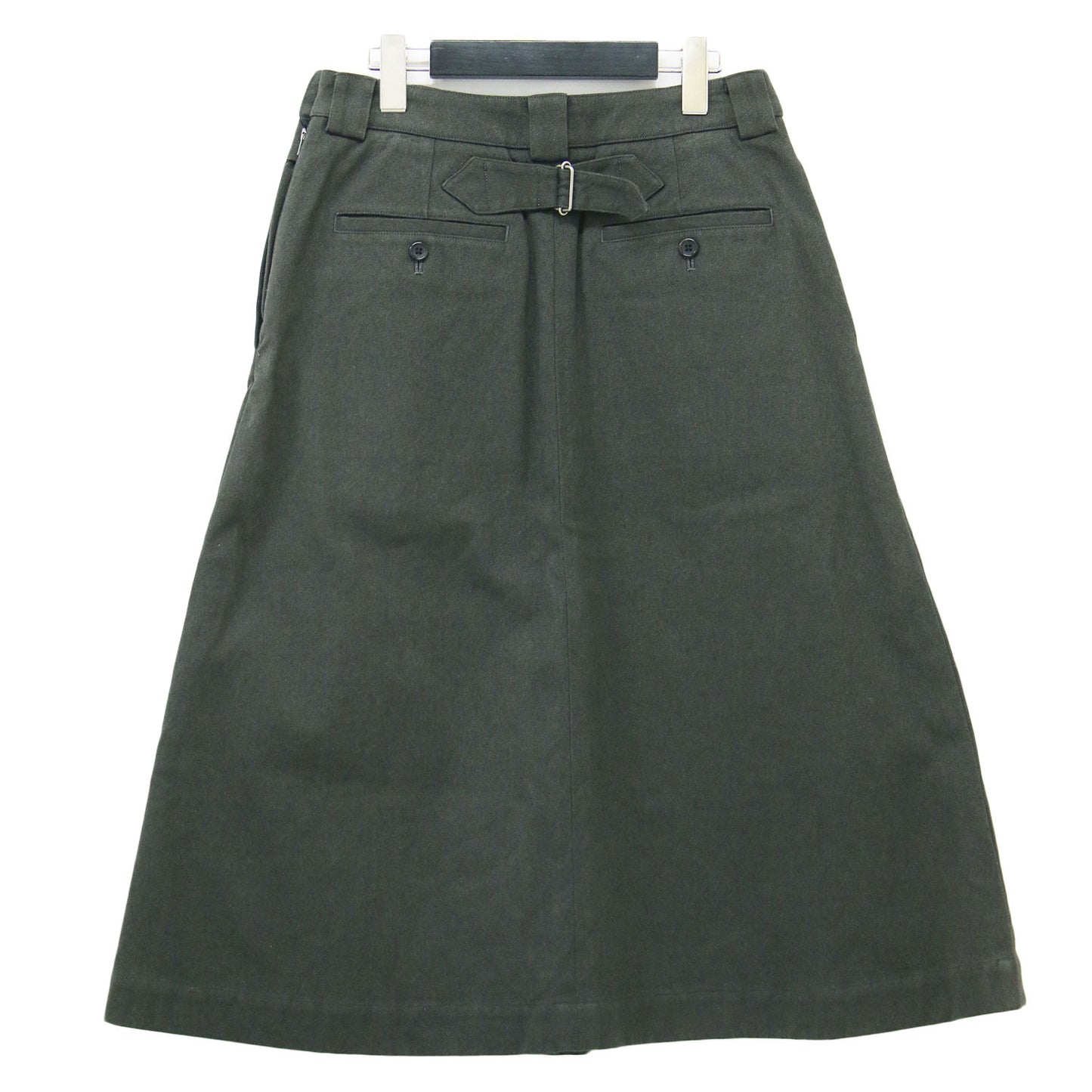 コットン タック フレアスカート / WORN COTTON TWILL SKIRT ミディ丈 プリーツ Aライン