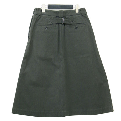 コットン タック フレアスカート / WORN COTTON TWILL SKIRT ミディ丈 プリーツ Aライン
