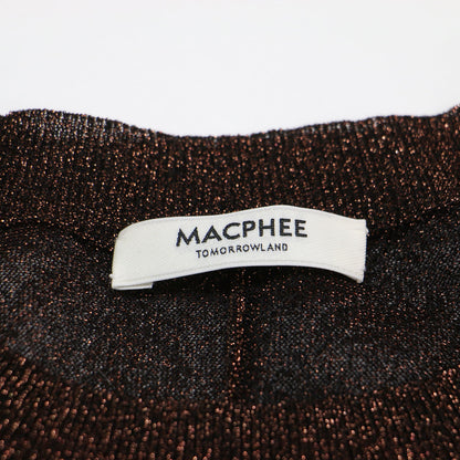 25秋冬 シアーラメ クルーネック プルオーバー / ニット 長袖 クロップド丈 スリット