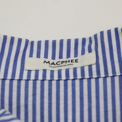 25春夏 コットン タイプライター プルオーバー シャツ / シャツ 長袖 フリルカラー ストライプ柄