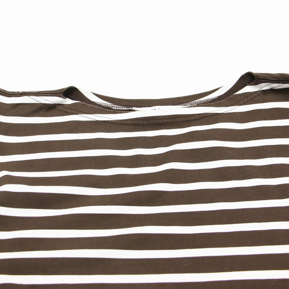 ボーダー BIGシルエット Tシャツ / カットソー 長袖 ワイドスリーブ クルーネック オーバーサイズ ルーズシルエット コットン