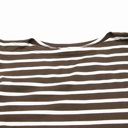 ボーダー BIGシルエット Tシャツ / カットソー 長袖 ワイドスリーブ クルーネック オーバーサイズ ルーズシルエット コットン