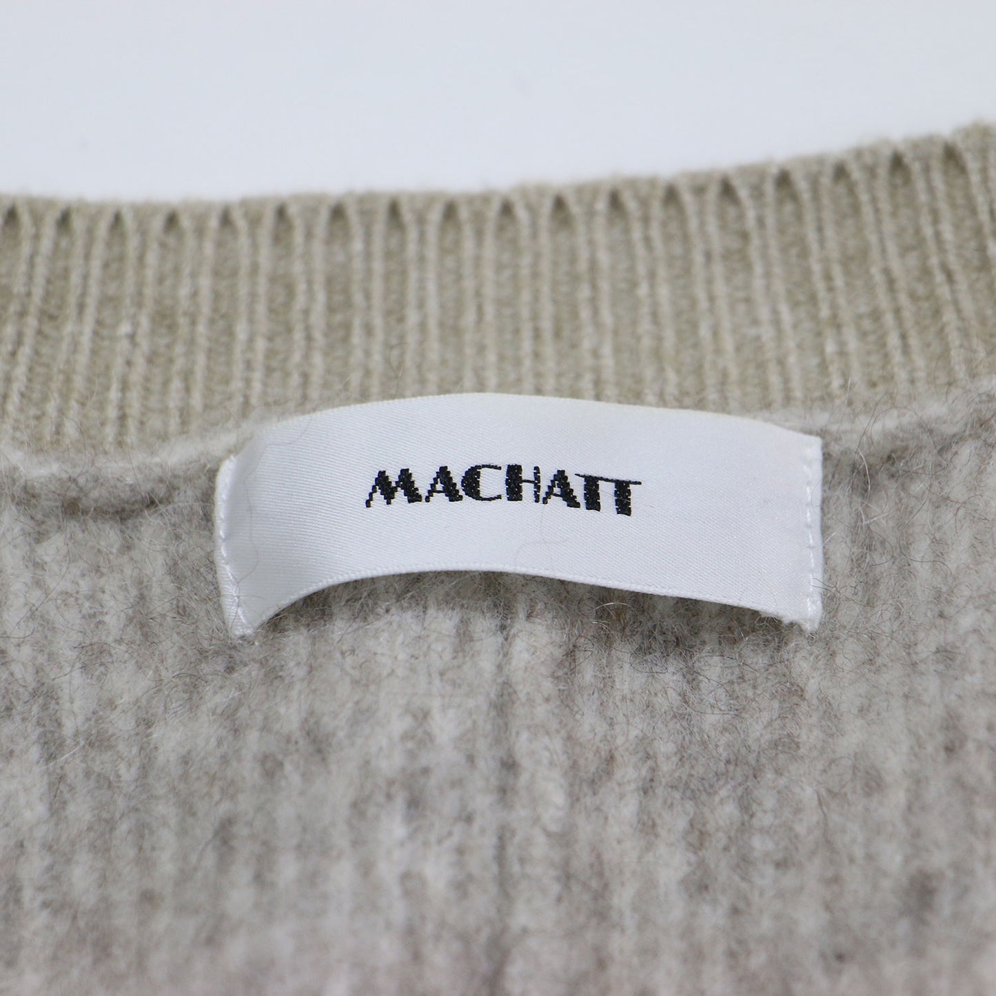 シャギー モヘア ニット カーディガン / 長袖 Vネック バイカラー オーバーサイズ