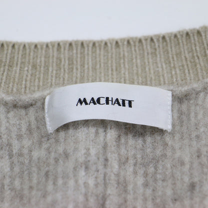 シャギー モヘア ニット カーディガン / 長袖 Vネック バイカラー オーバーサイズ