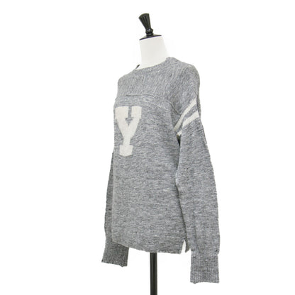 リネンの908ヨットマンニットソー / プルオーバー 長袖 ボトルネック ロゴ スリット リネン シルク