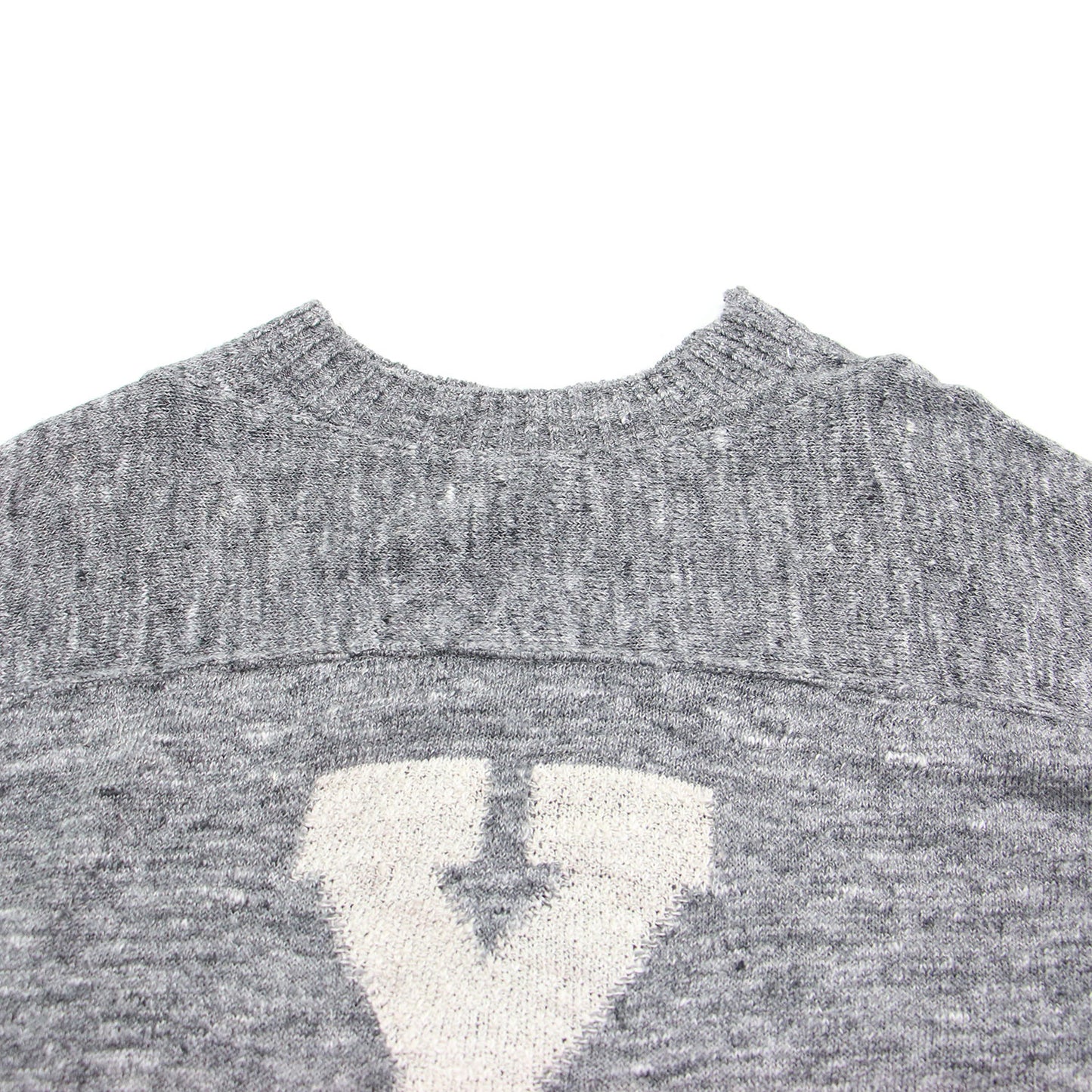 リネンの908ヨットマンニットソー / プルオーバー 長袖 ボトルネック ロゴ スリット リネン シルク