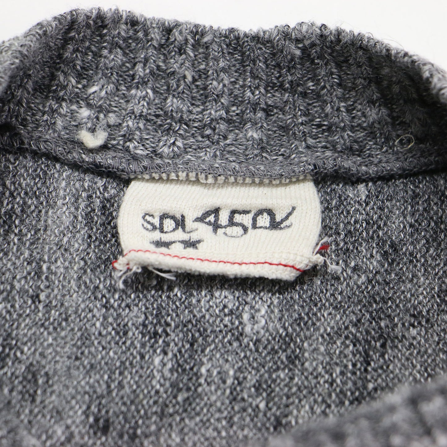 リネンの908ヨットマンニットソー / プルオーバー 長袖 ボトルネック ロゴ スリット リネン シルク