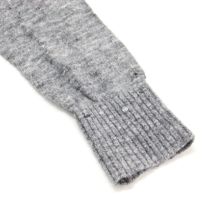 リネンの908ヨットマンニットソー / プルオーバー 長袖 ボトルネック ロゴ スリット リネン シルク